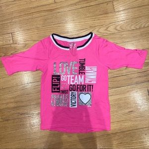 Justice Hot Pink Gymnastics Quarter Sleeve